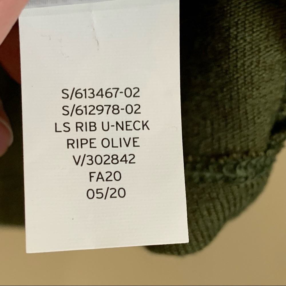 Gap Olive Green Long Sleeve Lightweight Scoop Neck Sweater XS Goblin Capsule - Picture 5 of 7